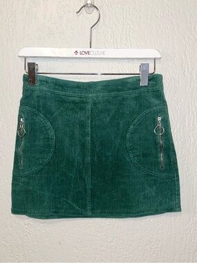 Forever 21 Green Corduroy Mini Skirt, SZ- S